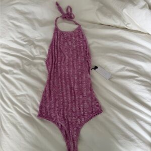 ASTR purple pink halterneck bodysuit